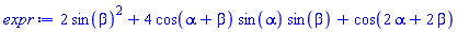 2*sin(beta)^2+4*cos(alpha+beta)*sin(alpha)*sin(beta)+cos(2*alpha+2*beta)