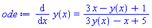 diff(y(x), x) = (3*x-y(x)+1)/(3*y(x)-x+5)
