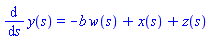 diff(y(s), s) = -b*w(s)+x(s)+z(s)