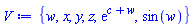 {w, x, y, z, exp(c+w), sin(w)}