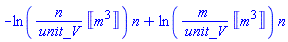 -ln(n*Units:-Unit(m^3)/unit_V)*n+ln(m*Units:-Unit(m^3)/unit_V)*n