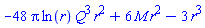 -48*Pi*ln(r)*Q^3*r^2+6*M*r^2-3*r^3