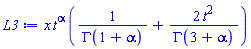 x*t^alpha*(1/GAMMA(1+alpha)+2*t^2/GAMMA(3+alpha))
