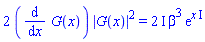 2*(diff(G(x), x))*abs(G(x))^2 = (2*I)*beta^3*exp(x*I)