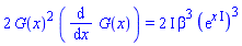 2*G(x)^2*(diff(G(x), x)) = (2*I)*beta^3*(exp(x*I))^3