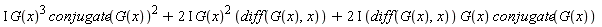 I*G(x)^3*conjugate(G(x))^2+(2*I)*G(x)^2*(diff(G(x), x))+(2*I)*(diff(G(x), x))*G(x)*conjugate(G(x))