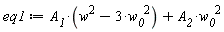 eq1 := A__1*(w^2-3*w__0^2)+A__2*w__0^2