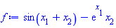 sin(x[1]+x[2])-exp(x[1])*x[2]