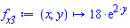 proc (x, y) options operator, arrow; 18*exp(2*y) end proc