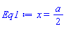 x = (1/2)*a