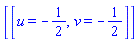 [[u = -1/2, v = -1/2]]