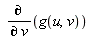 diff(g(u, v), v)