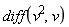 diff(v^2, v)