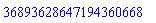 36893628647194360668