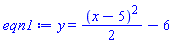 y = (1/2)*(x-5)^2-6