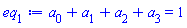 a[0]+a[1]+a[2]+a[3] = 1