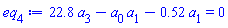 22.8*a[3]-1.0*a[0]*a[1]-.52*a[1] = 0