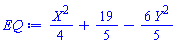 (1/4)*X^2+19/5-(6/5)*Y^2