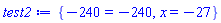 {-240 = -240, x = -27}