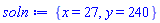 {x = 27, y = 240}