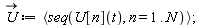 `#mover(mi("U"),mo("&rarr;"))` := `<,>`(seq(U[n](t), n = 1 .. N))