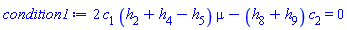 2*c[1]*(h[2]+h[4]-h[5])*mu-(h[8]+h[9])*c[2] = 0