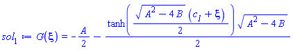 G(xi) = -(1/2)*A-(1/2)*tanh((1/2)*(A^2-4*B)^(1/2)*(c__1+xi))*(A^2-4*B)^(1/2)
