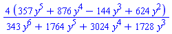 4*(357*y^5+876*y^4-144*y^3+624*y^2)/(343*y^6+1764*y^5+3024*y^4+1728*y^3)