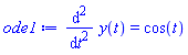 diff(diff(y(t), t), t) = cos(t)