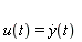 u(t) = diff(y(t), t)
