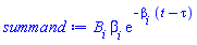 B[i]*beta[i]*exp(-beta[i]*(t-tau))