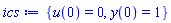 {u(0) = 0, y(0) = 1}
