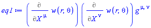 (Diff(w(r, theta), Physics:-SpaceTimeVector[`~mu`](X)))*(Diff(w(r, theta), Physics:-SpaceTimeVector[`~nu`](X)))*Physics:-g_[`~mu`, `~nu`]