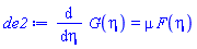 diff(G(eta), eta) = mu*F(eta)