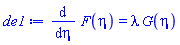 diff(F(eta), eta) = lambda*G(eta)