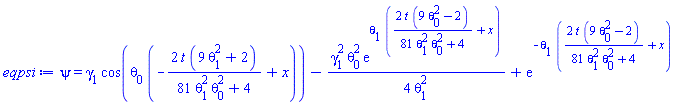 psi(x, t) = gamma[1]*cos(theta[0]*(-2*t*(9*theta[1]^2+2)/(81*theta[0]^2*theta[1]^2+4)+x))-(1/4)*gamma[1]^2*theta[0]^2*exp(theta[1]*(2*t*(9*theta[0]^2-2)/(81*theta[0]^2*theta[1]^2+4)+x))/theta[1]^2+exp(-theta[1]*(2*t*(9*theta[0]^2-2)/(81*theta[0]^2*theta[1]^2+4)+x))