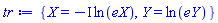 {X = -I*ln(eX), Y = ln(eY)}