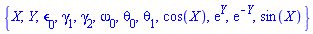 {X, Y, epsilon[0], gamma[1], gamma[2], omega[0], theta[0], theta[1], cos(X), exp(Y), exp(-Y), sin(X)}