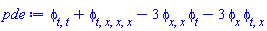 diff(diff(phi(x, t), t), t)+diff(diff(diff(diff(phi(x, t), t), x), x), x)-3*(diff(diff(phi(x, t), x), x))*(diff(phi(x, t), t))-3*(diff(phi(x, t), x))*(diff(diff(phi(x, t), t), x))
