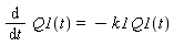 diff(Q1(t), t) = -k1*Q1(t)