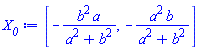 [-b^2*a/(a^2+b^2), -a^2*b/(a^2+b^2)]