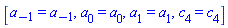 [a[-1] = a[-1], a[0] = a[0], a[1] = a[1], c[4] = c[4]]