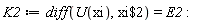 K2 := diff(U(xi), `$`(xi, 2)) = E2