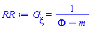 diff(G(xi), xi) = 1/(Phi-m)
