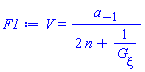 V(xi) = a[-1]/(2*n+1/(diff(G(xi), xi)))