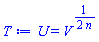 U(xi) = V(xi)^((1/2)/n)