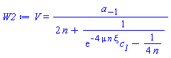 V(xi) = a[-1]/(2*n+1/(exp(-4*mu*n*xi)*c__1-(1/4)/n))