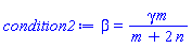 beta = gamma*m/(m+2*n)