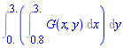 Int(Int(G(x, y), x = .8 .. 3.), y = 0. .. 3.)