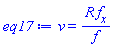 v(x, t) = R*(diff(f(x, t), x))/f(x, t)